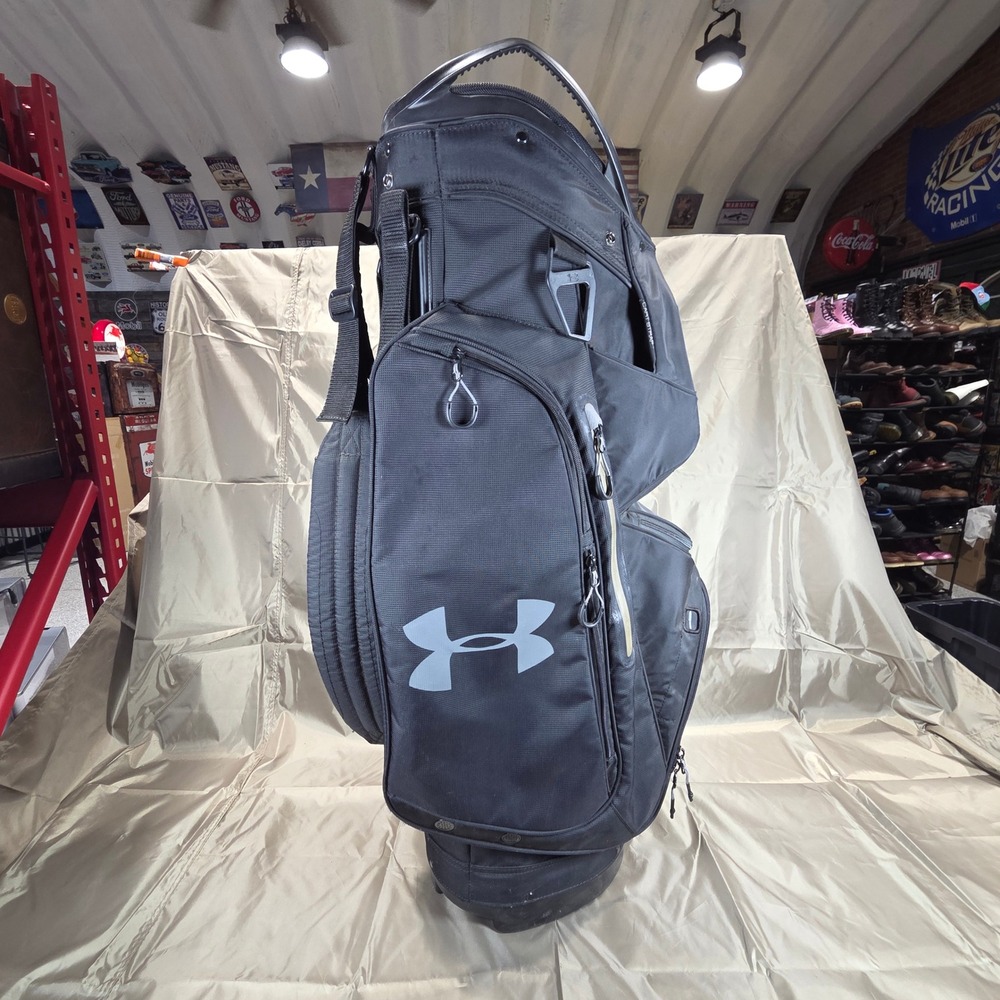 Under Armour Storm Armada Golf Cart Bag 14-Way Divider Black with Rain Hood